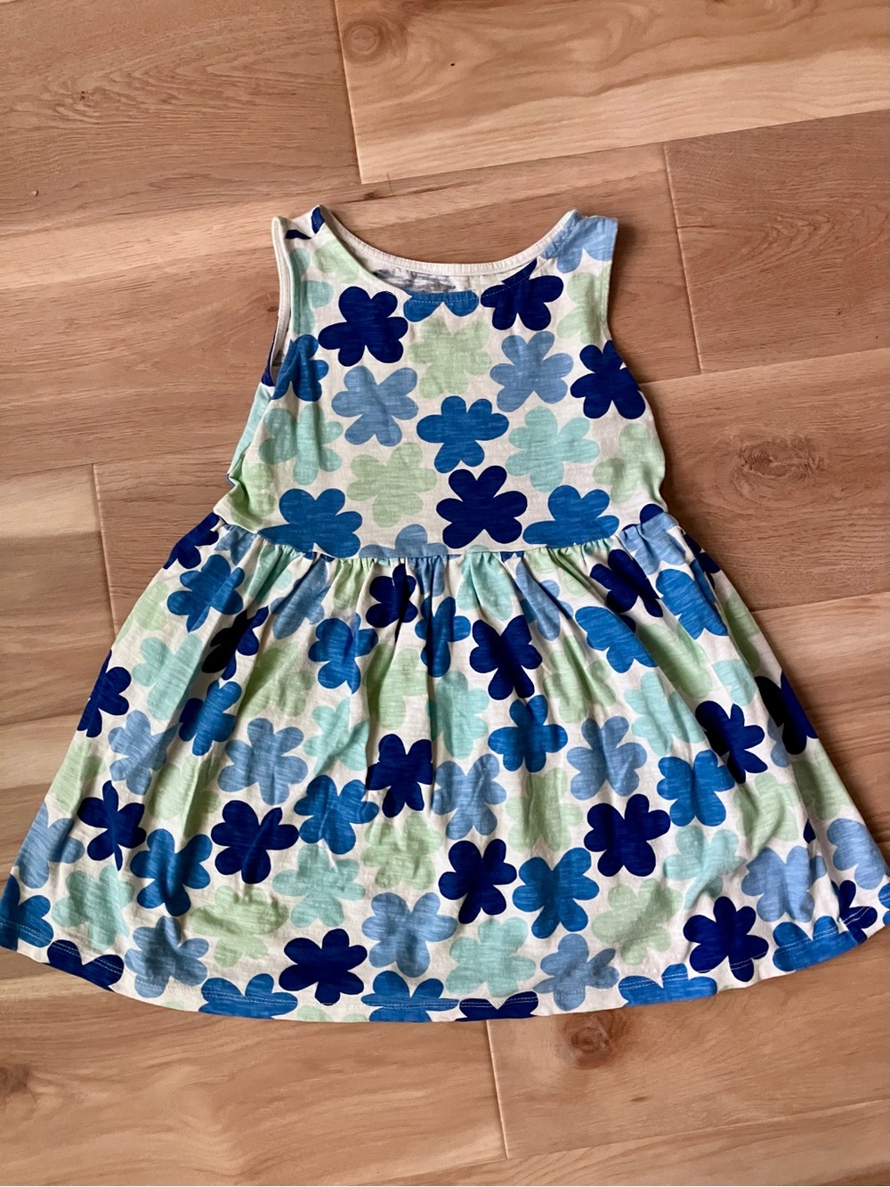 Primary Blue & Aqua Floral Tank Dress